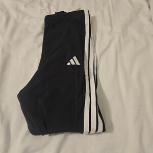 Adidas Ladies Black Leggings with White stripes
